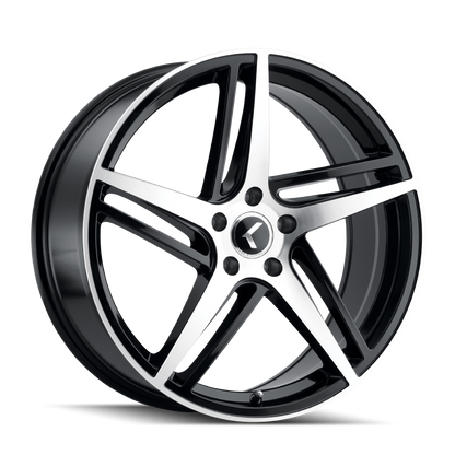 KRAZE MILANO KR195 GLOSS BLACK MACHINED 20X8.5 5-114.3 38MM 72.62MM KR195-2865BM38