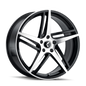 KRAZE MILANO KR195 GLOSS BLACK MACHINED 20X8.5 5-114.3 38MM 72.62MM KR195-2865BM38
