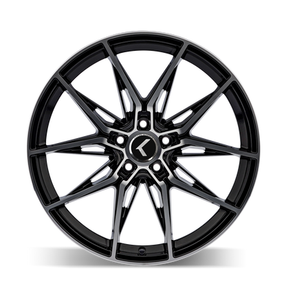 KRAZE EVOLVE KR196 GLOSS BLACK MACHINED 20X9 5-114.3 35MM 72.62MM KR196-2965BM35