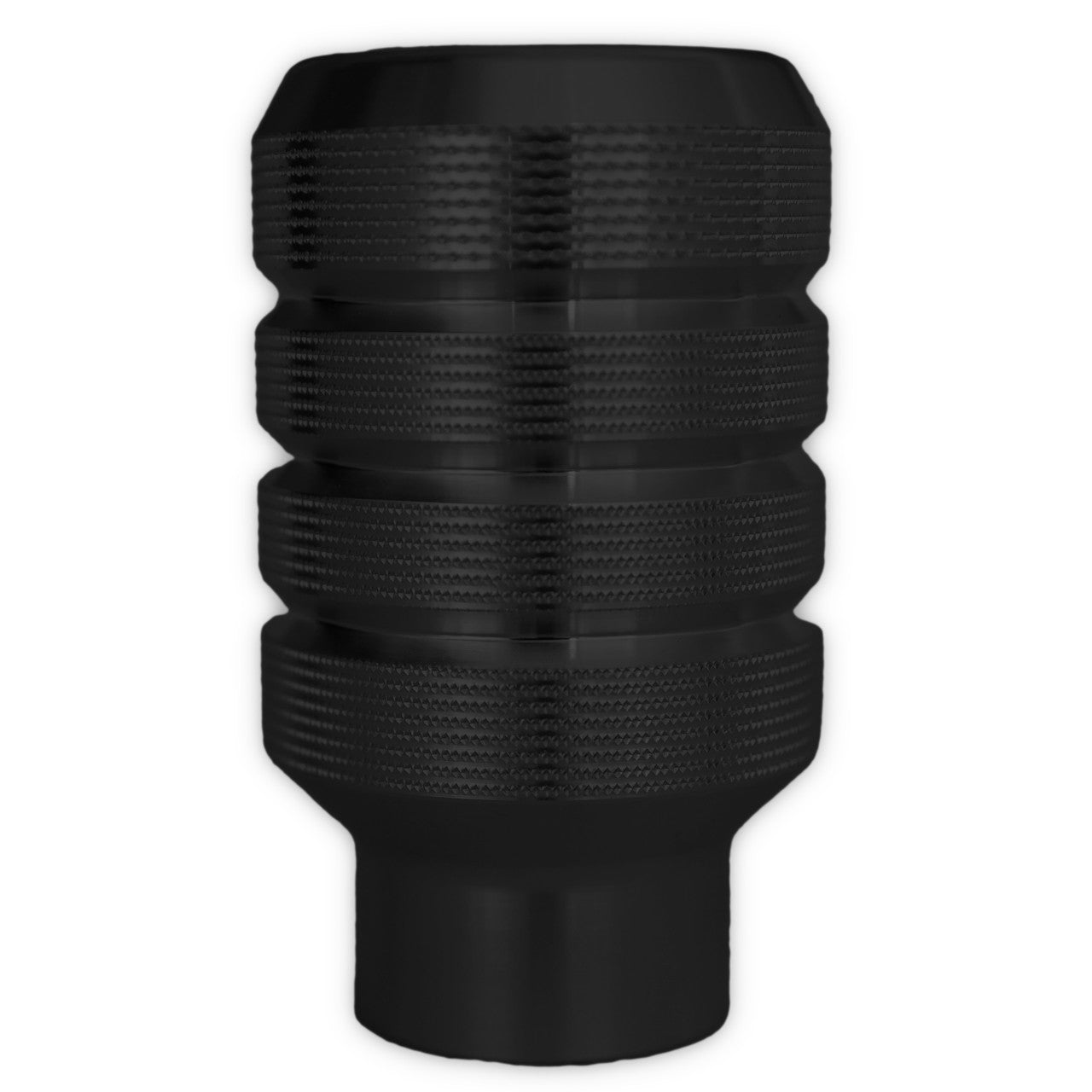 Billet Shift Knob  Ribbed Cylinder  Black  M16x1.5 Ready