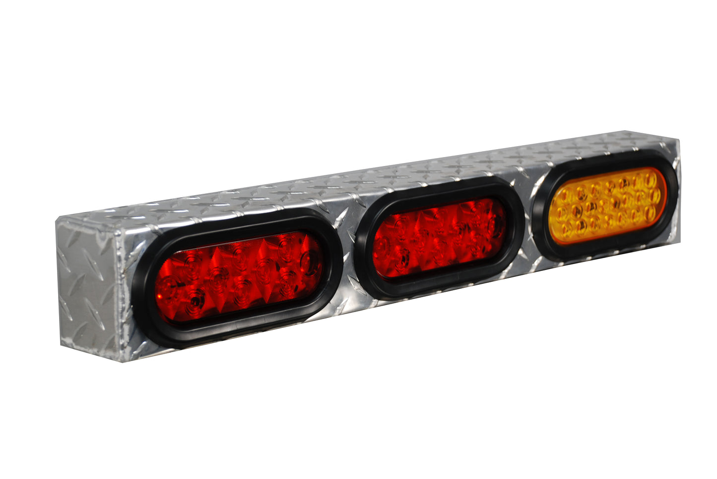 GXTX - LB004 - Triple Oval Light Box Diamond Tread 25inchL X 3.75inchH X 3inchD