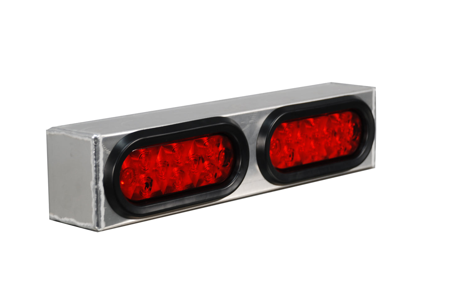 GXTX - LB006 - Double Oval Light Box Smooth Mill Finish 16.5inchL X 3.75inchH X 3inchD