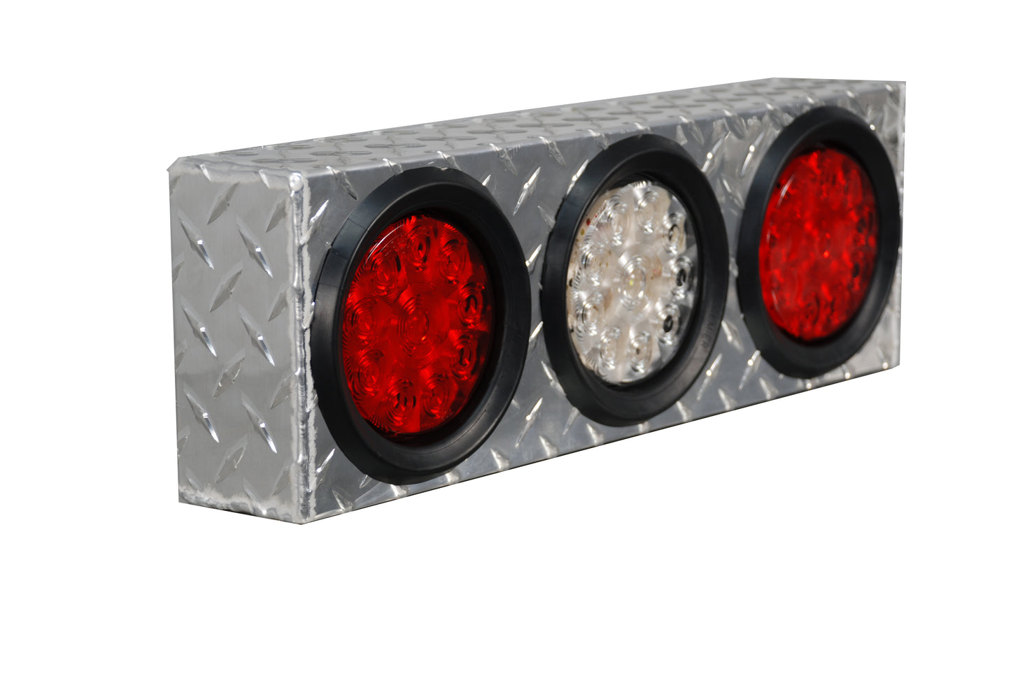 GXTX - LB010 - Triple Round Light Box Diamond Tread 18inchL X 6inchH X 3inchD