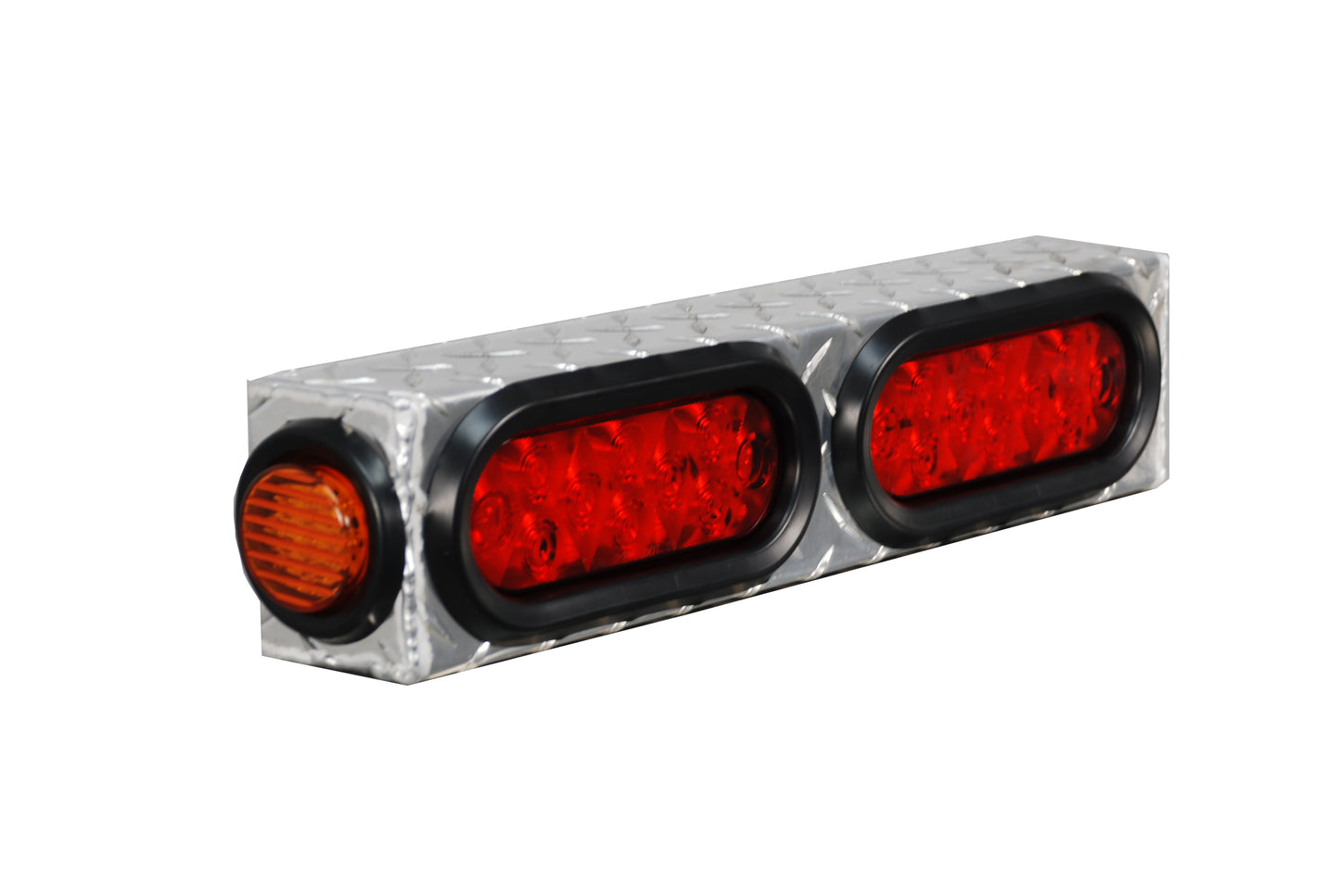 GXTX - LB011 - Double Oval Light Box W/ Side Light Diamond Tread 16.5inchL X 3.75inchH X 3inchD