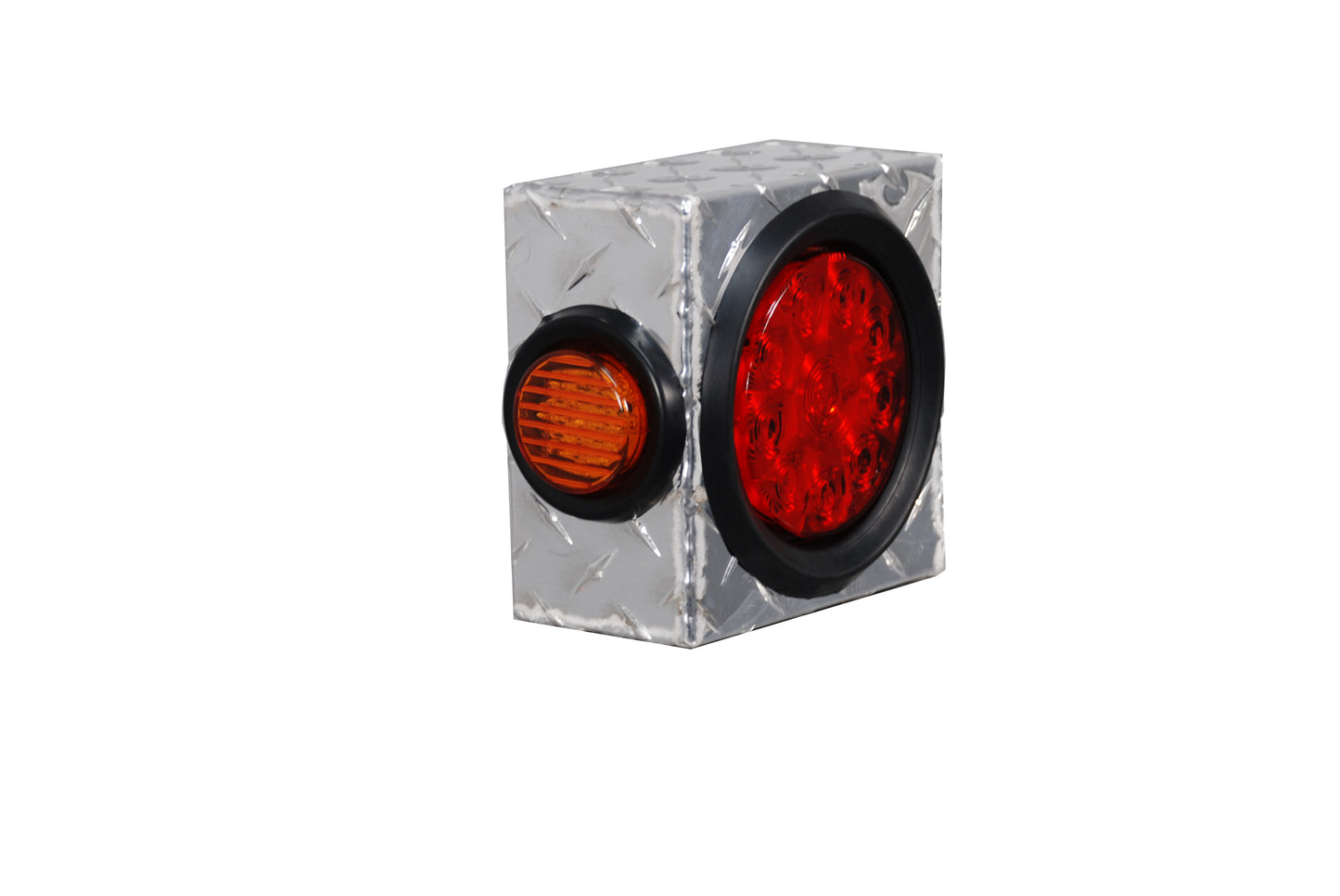 GXTX - LB012 - Single Round Light Box W/ Side Light Diamond Tread 6inchL X 6inchH X 3inchD