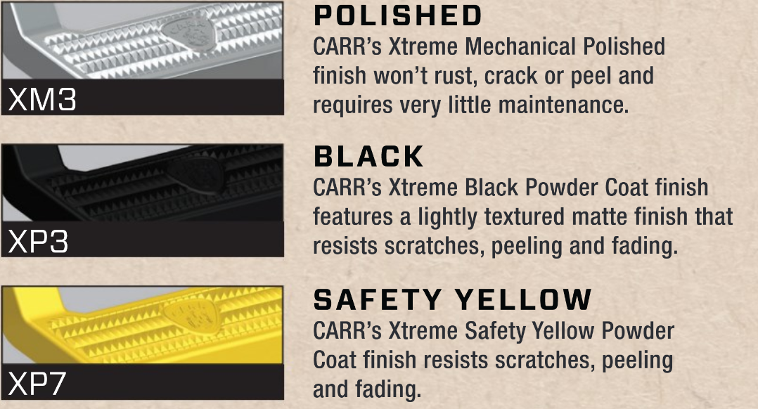 CARR  - 118221-1 - LD Step; Assist/Side Step; XP3 Black Powder Coat; Single