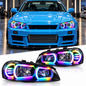 RGB LED Headlights for Nissan Skyline R34 GTR GTT