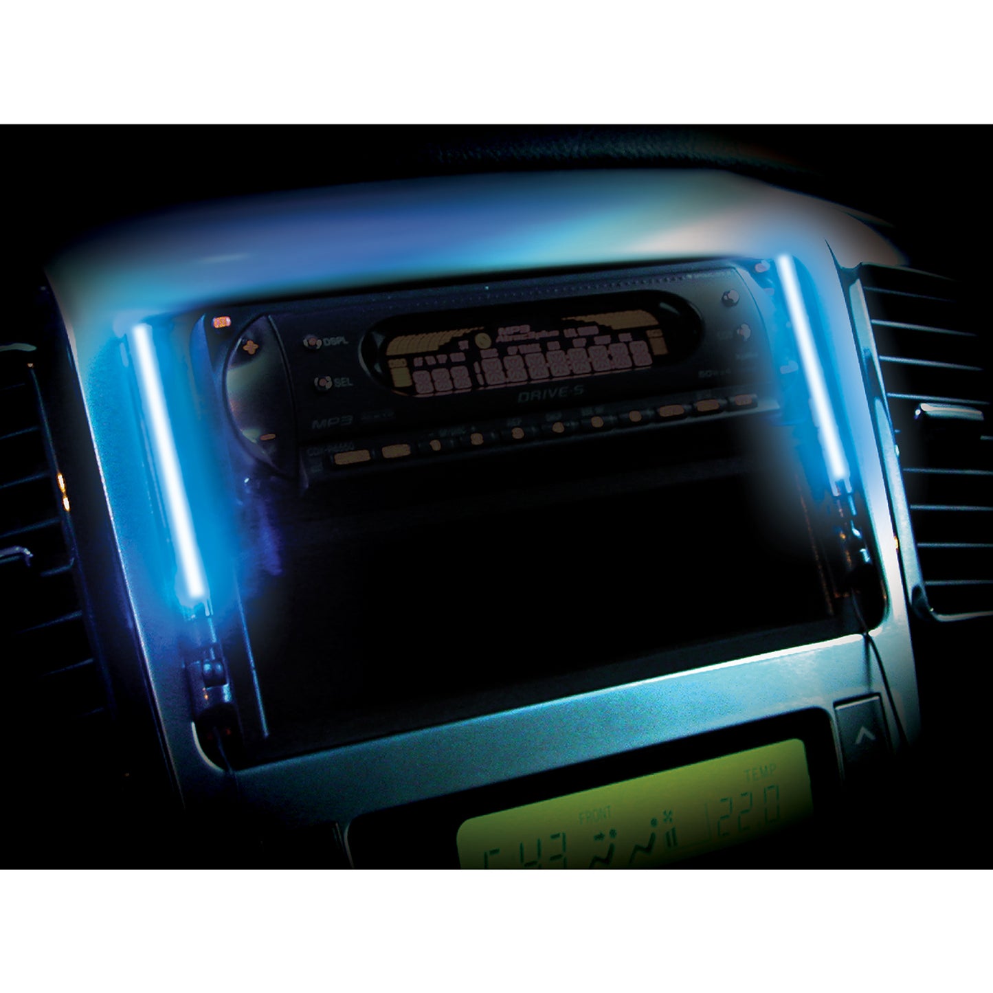 Dual Dash Mood Light Charcoal Gray- Blue LED Light