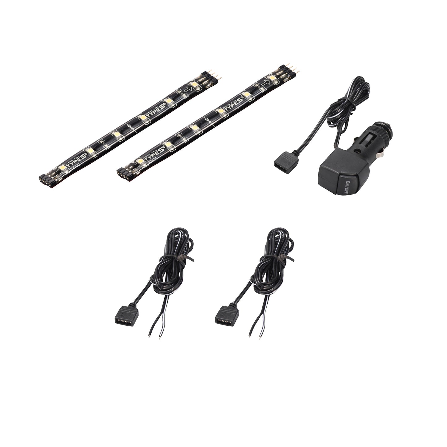 TYPE S 8 In. Interior Strip Lighting W/ 2x4 In. Plug & Glow LED Strips White