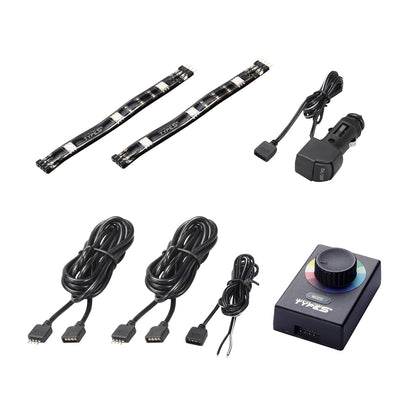 TYPE S 8 In. Interior Strip Lighting W/ 2x4 In. Plug & Glow LED Strips MultiClr