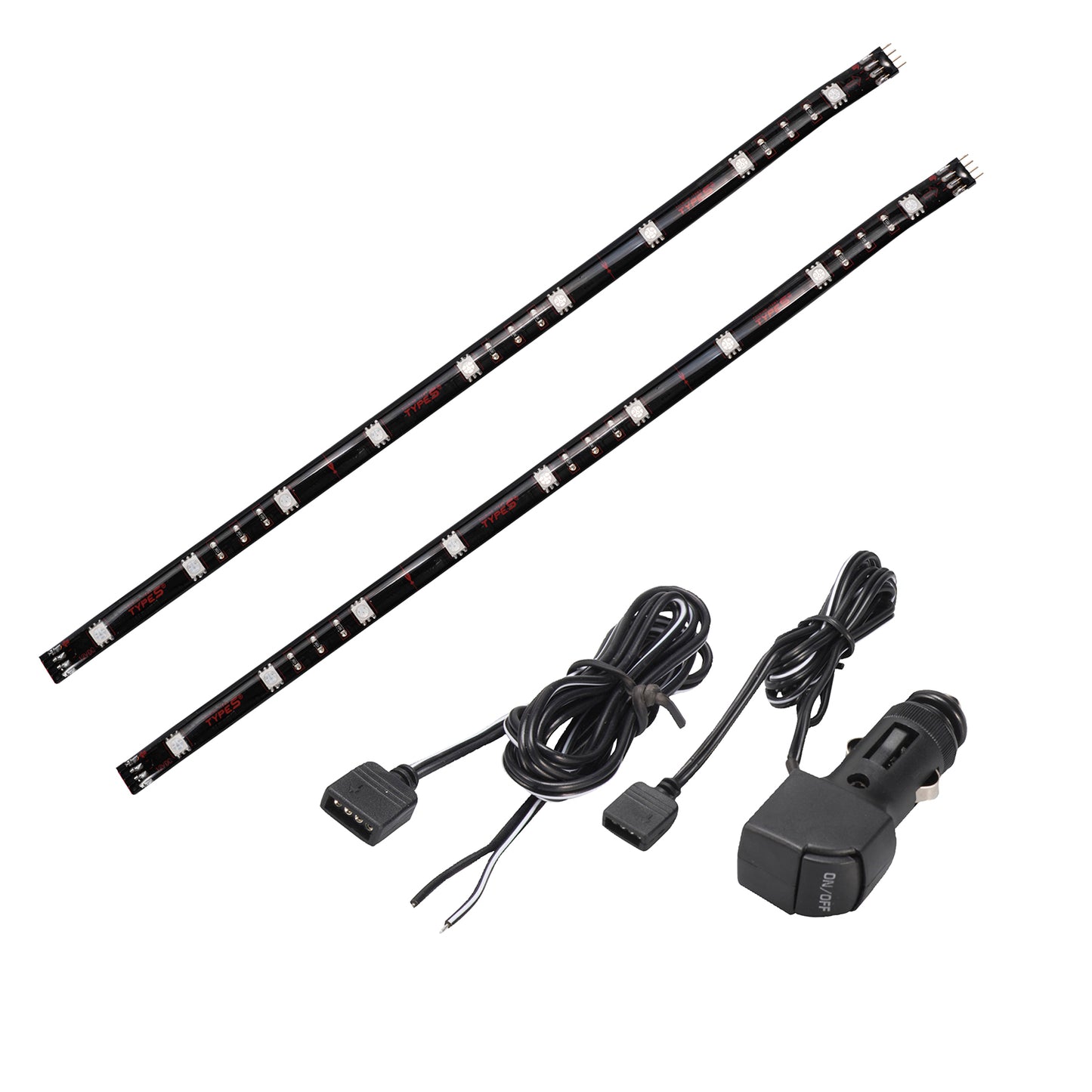 TYPE S 24 In. Interior Strip Lighting W/ 2x12 In. HyperBright P&G LED Strips Red