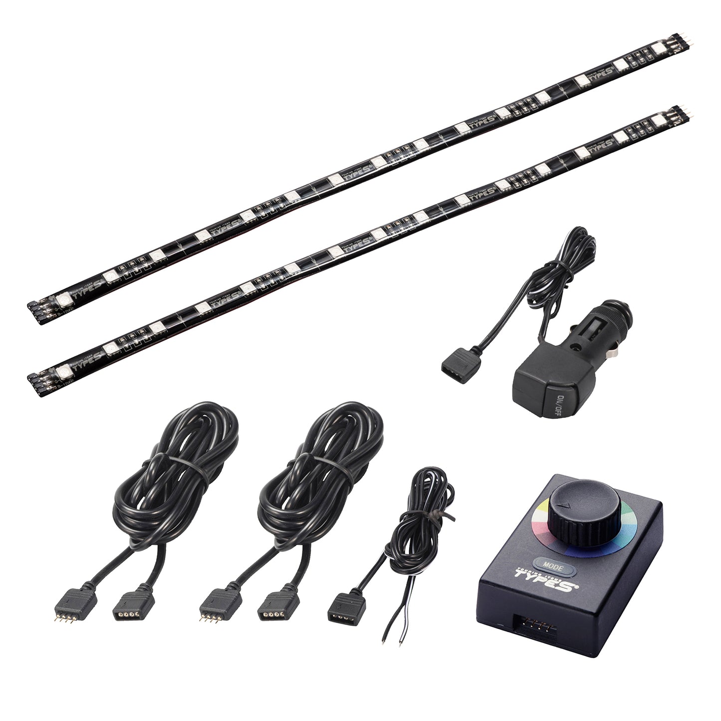 TYPE S 24 In. Interior Strip Lighting W/ 2 X 12 In. HyperBright LED Strips MultiClr