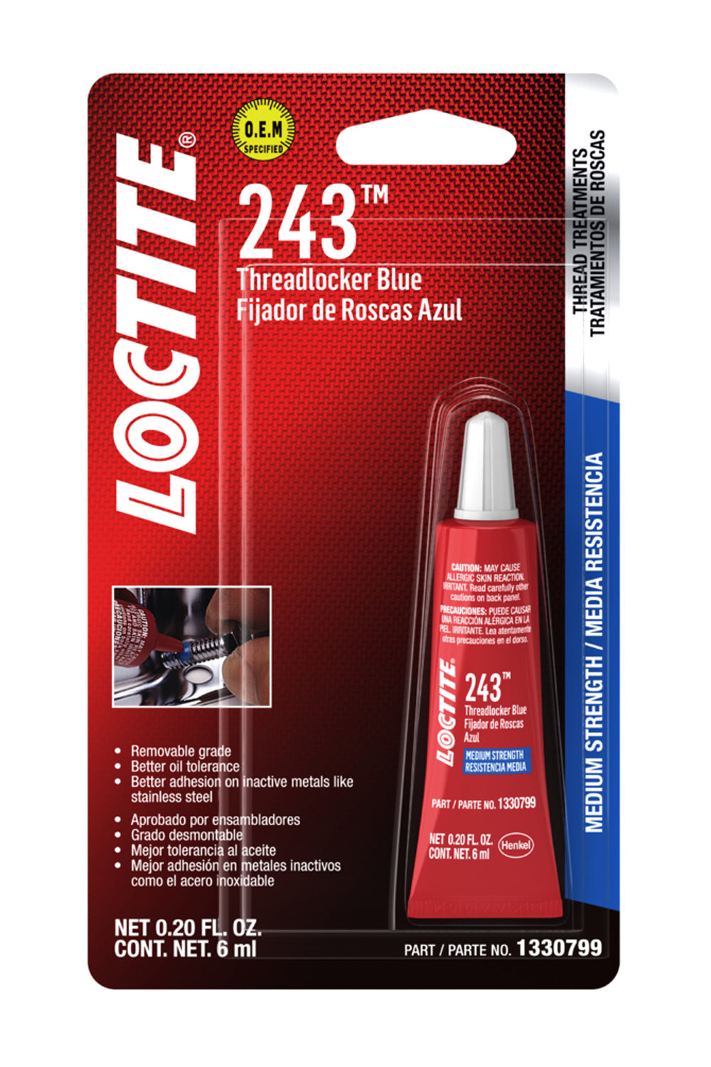 Threadlocker 243 Blue 6ml/.20oz - 1330799
