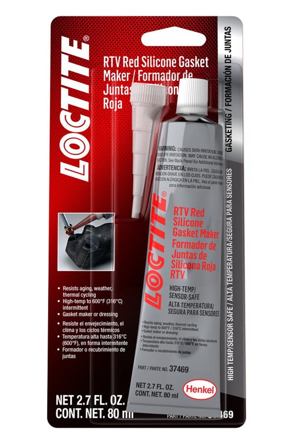 RTV Red Silicone Sensor Safe 80ml/2.7oz - 492001