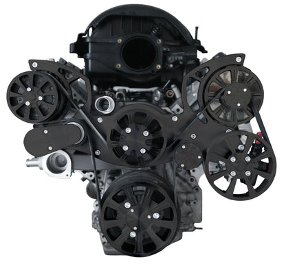 Chevy LT1 Gen V Evolution Serpentine System W/ AC  PS & ALT. Black Powder Finish