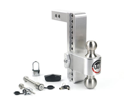 180 Hitch Stainless Steel Ball 10" Drop Hitch With 2" Shank Keyed Alike Lockset Included