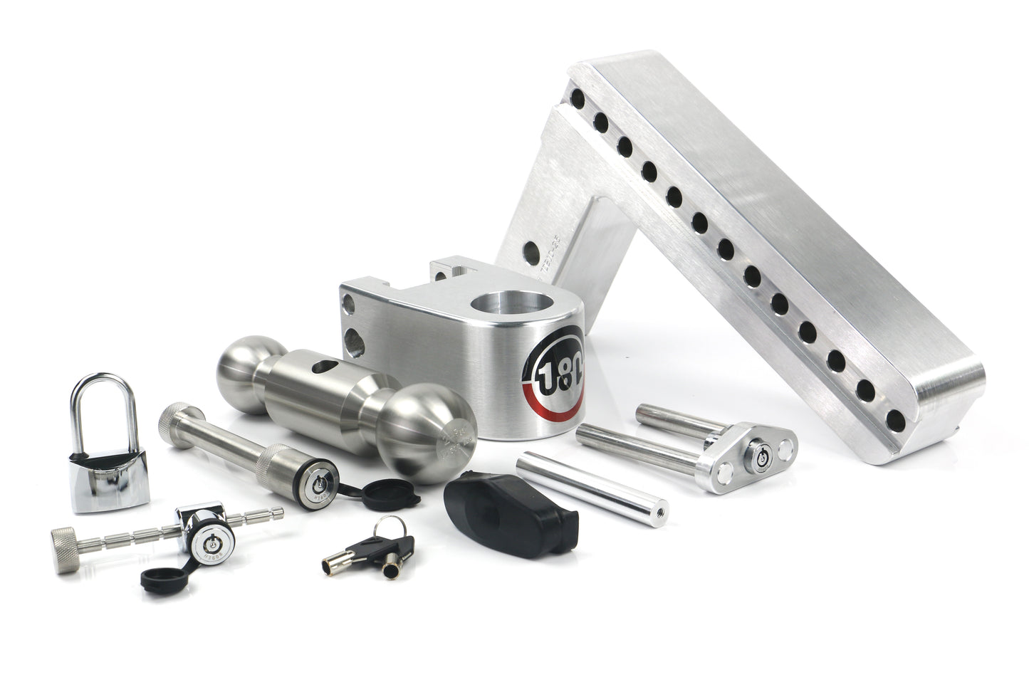 180 Hitch Stainless Steel Ball 10" Drop Hitch With 2.5" Shank Keyed Alike Lockset Included