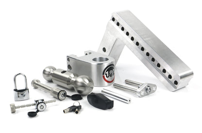 180 Hitch Stainless Steel Ball 10" Drop Hitch With 2.5" Shank Keyed Alike Lockset Included