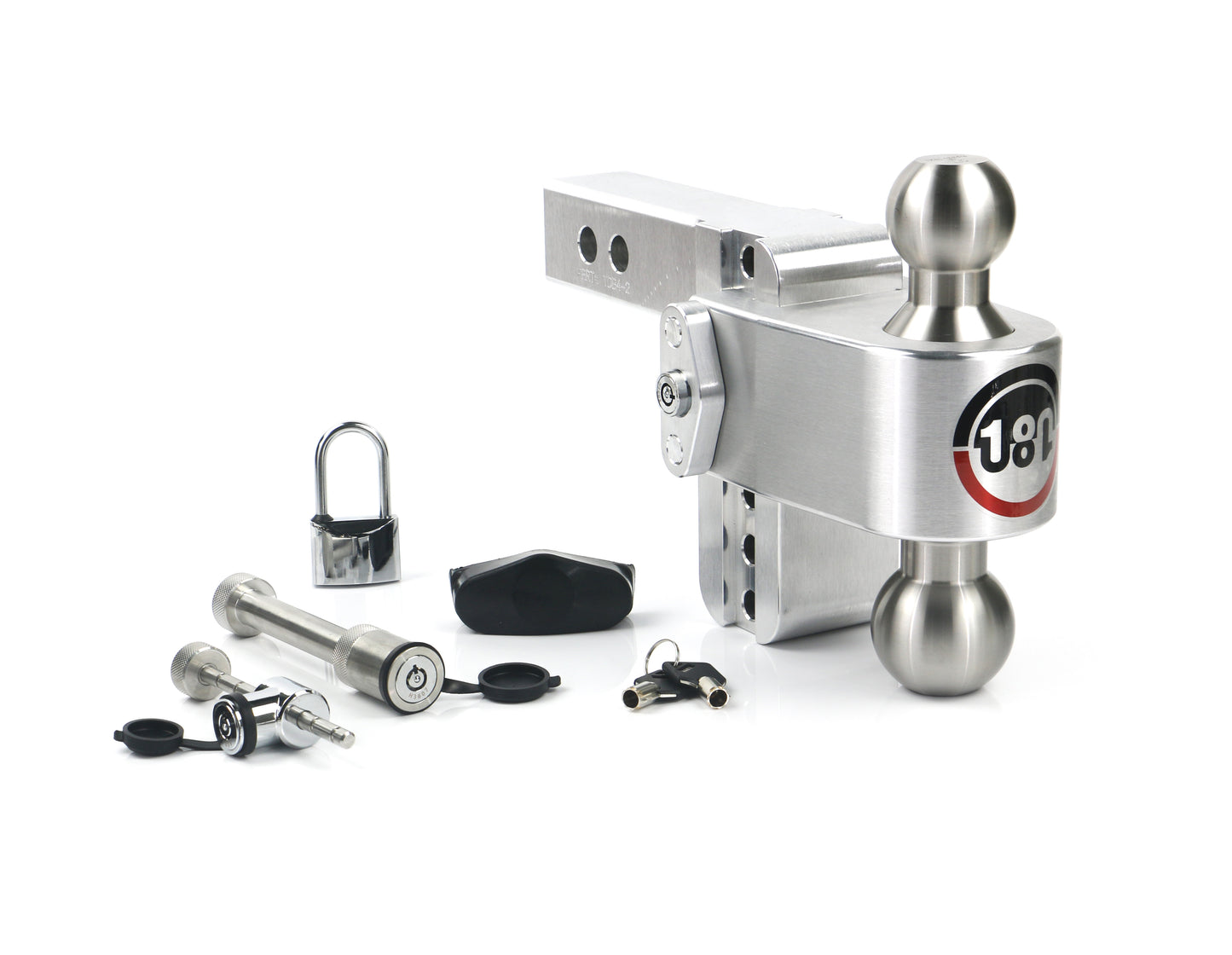 180 Hitch Stainless Steel Ball 4" Drop Hitch With 2" Shank Keyed Alike Lockset Included