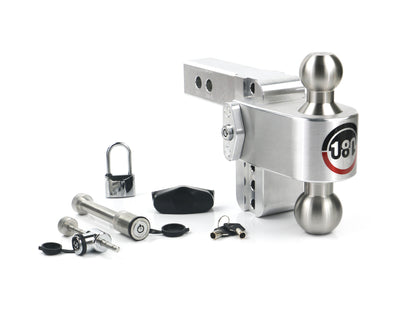 180 Hitch Stainless Steel Ball 4" Drop Hitch With 2" Shank Keyed Alike Lockset Included