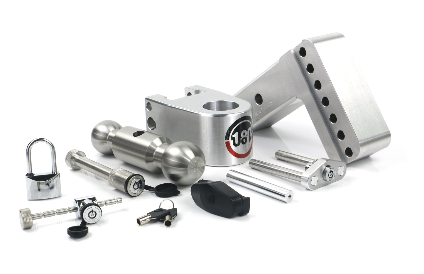 180 Hitch Stainless Steel Ball 4" Drop Hitch With 2.5" Shank Keyed Alike Lockset Included