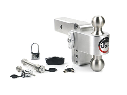 180 Hitch Stainless Steel Ball 4" Drop Hitch With 2.5" Shank Keyed Alike Lockset Included