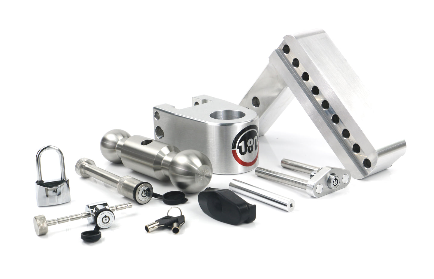 180 Hitch Stainless Steel Ball 6" Drop Hitch With 2" Shank Keyed Alike Lockset Included