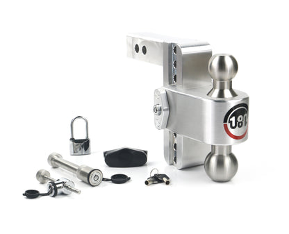 180 Hitch Stainless Steel Ball 6" Drop Hitch With 2" Shank Keyed Alike Lockset Included