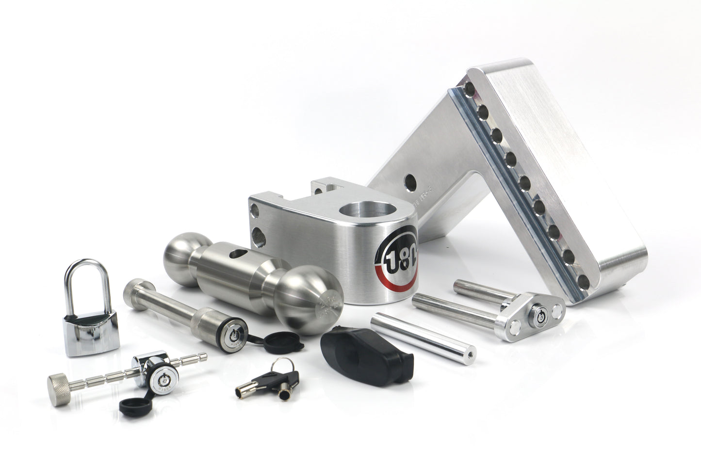180 Hitch Stainless Steel Ball 6" Drop Hitch With 3" Shank Keyed Alike Lockset Included