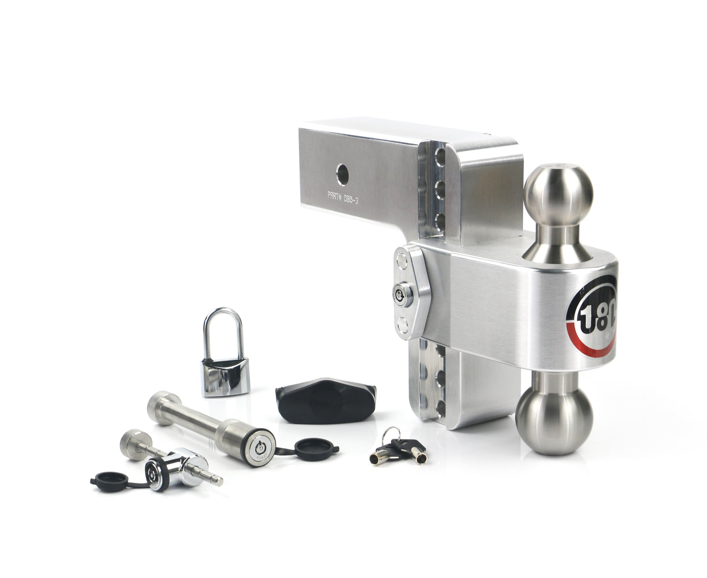 180 Hitch Stainless Steel Ball 6" Drop Hitch With 3" Shank Keyed Alike Lockset Included
