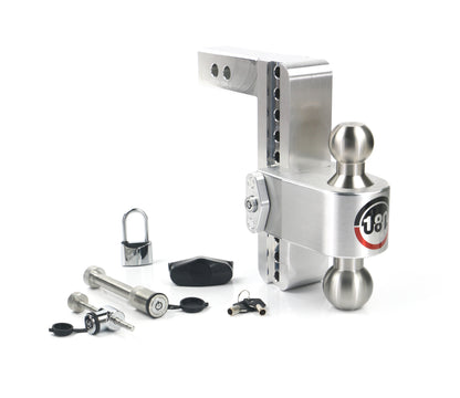 180 Hitch Stainless Steel Ball 8" Drop Hitch With 2" Shank Keyed Alike Lockset Included