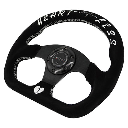 Heartbreak Lightweight Flat Racing Billet 6-Bolt Steering Wheel Black Alcantara Quadro