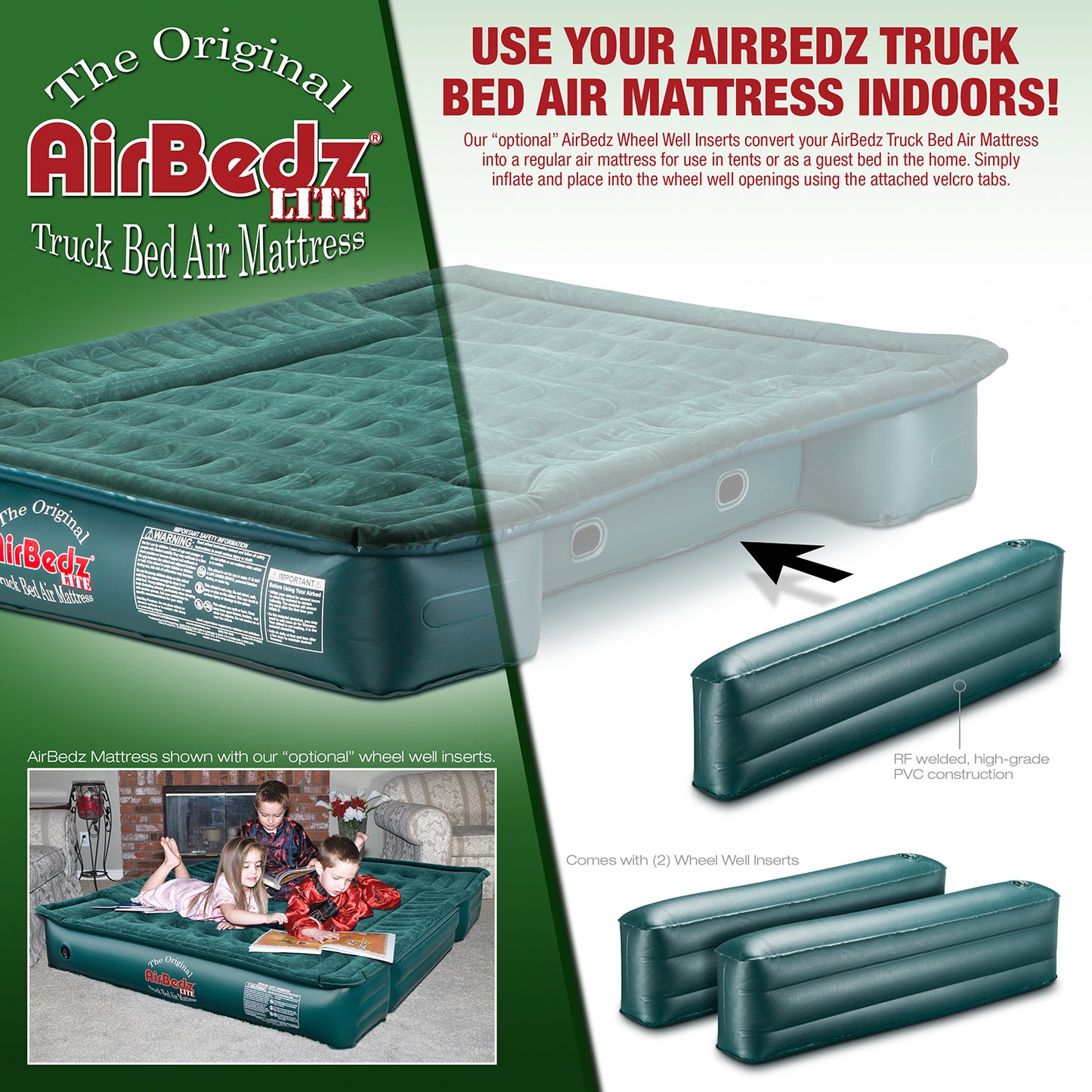 AirBedz Lite By Pittman Outdoors - PPI PVAC5 Inflatable Wheel Well Side Inserts Fits - PPI PV202C & - PPI PV203C
