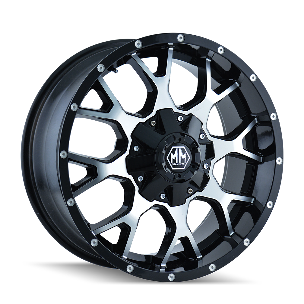 MAYHEM WARRIOR 8015 GLOSS BLACK MACHINED 18X9 6-135/6-139.7 18MM 106MM