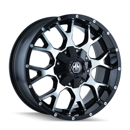 MAYHEM WARRIOR 8015 GLOSS BLACK MACHINED 18X9 6-135/6-139.7 18MM 106MM