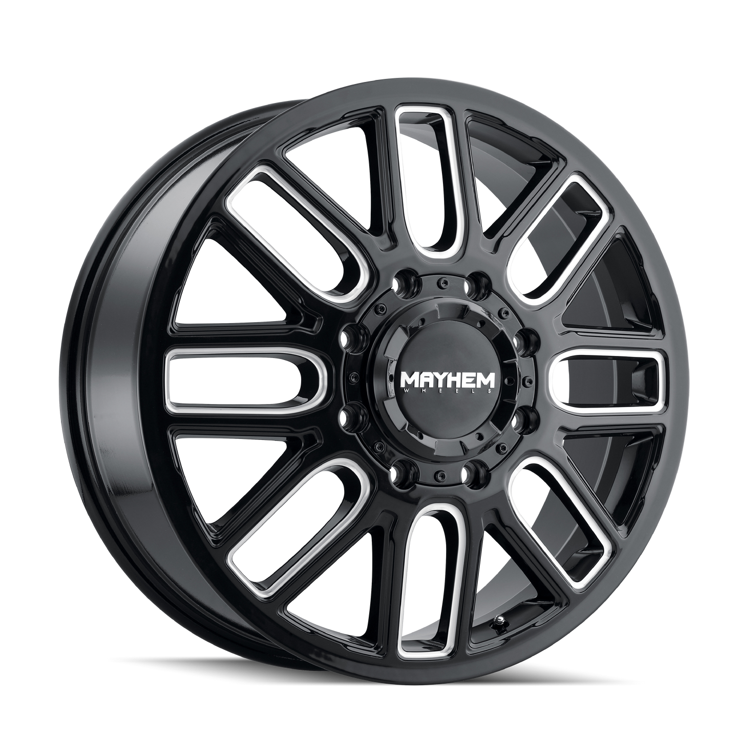 MAYHEM COGENT DUALLY (8107) GLOSS BLACK MILLED 20X8.25 REAR 8-210 -192MM 154.2MM