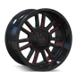 MAYHEM APOLLO 8115 GLOSS BLACK MILLED PRISM RED MILLED 20-9 8-170 18MM 125.2MM