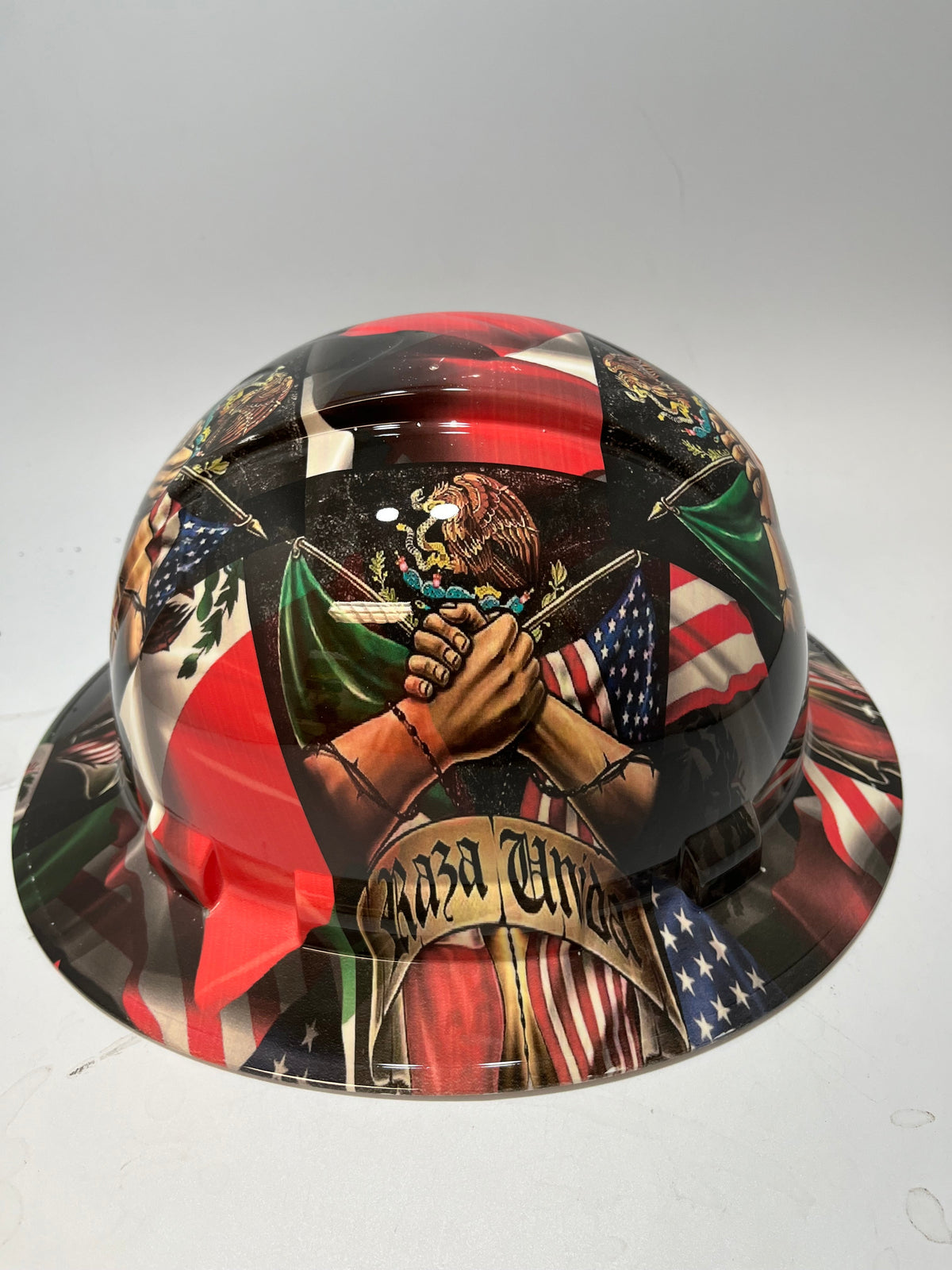 MEXICAN AMERICAN RAZA UNIDA Full Brim Hard Hat