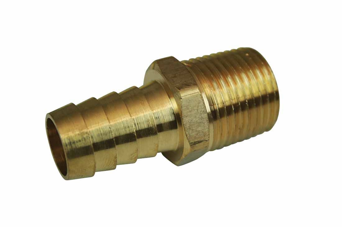 Fitting 1/2 NPT x 5/8 Barb Straight Brass - 22735