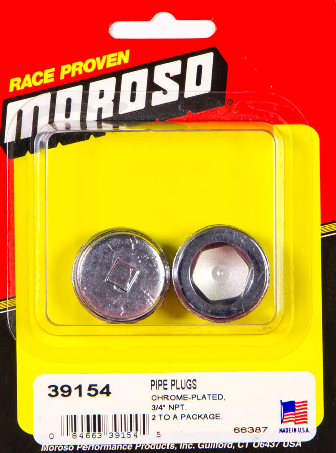 3/4in. NPT Chrome Pipe Plug 2 Per Package - 39154