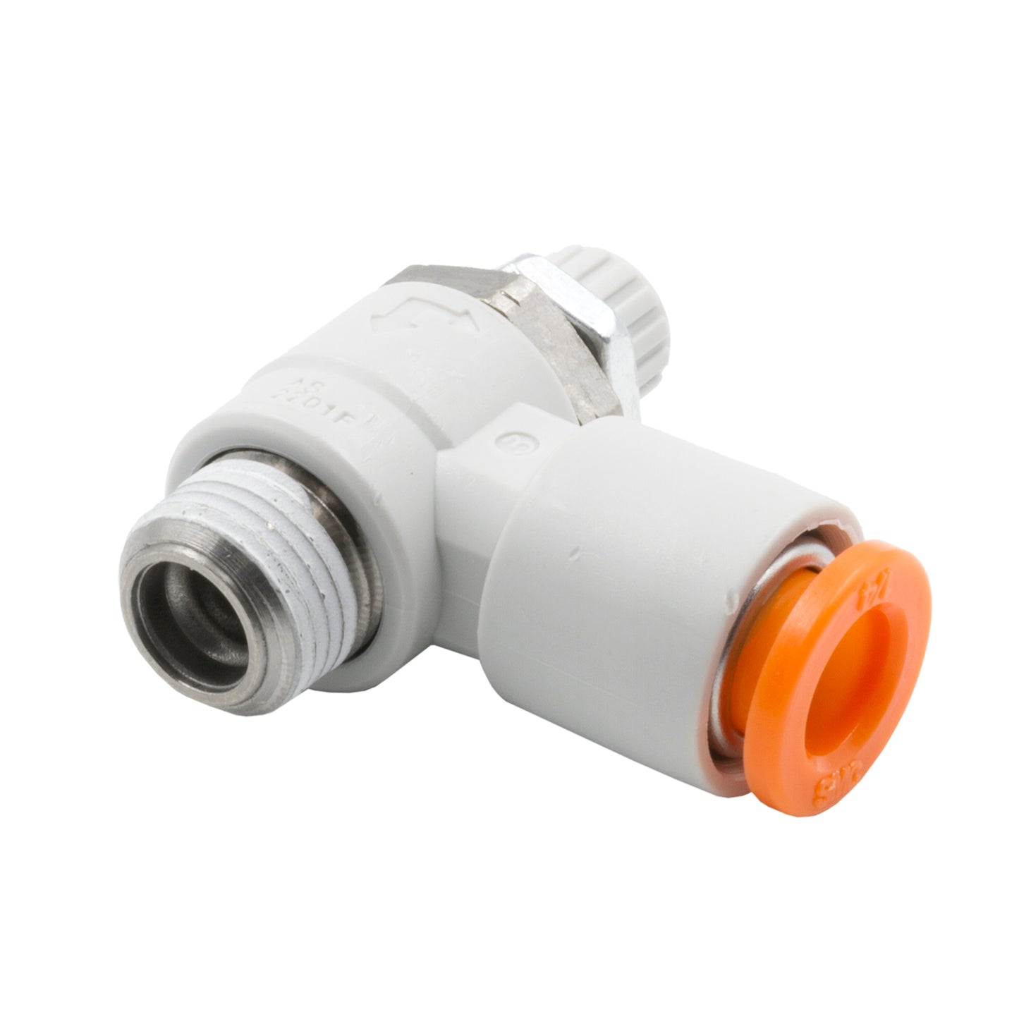 NEEDLE VALVE RIGHT ANGLE 1/4in OD QUICK DISCONNECT TO 1/8inNPT THREAD (METER OUT)