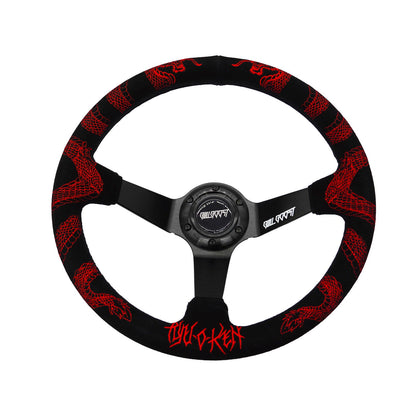 Ryu O Ken 350mm 3" Deep Dish 6-Bolt Steering Wheel Alcantara