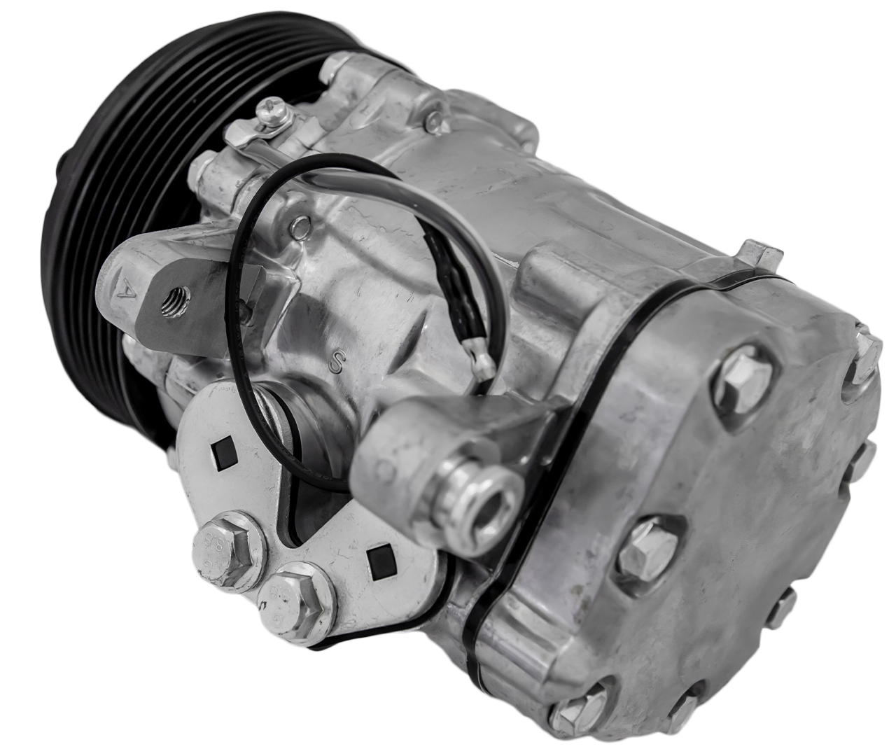 March Ultra Series Sanden 7176 AC Compressor  Cast  6 Rib Serpentine Clutch