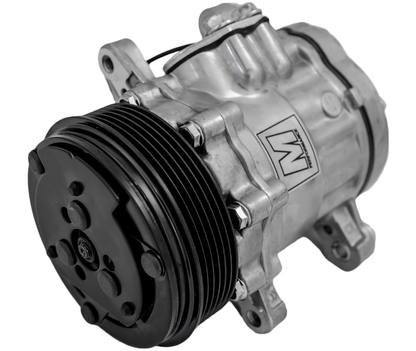 March Ultra Series Sanden 7176 AC Compressor  Cast  6 Rib Serpentine Clutch