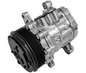 March Ultra Series Sanden 7176 AC Compressor  Polished  6 Rib Serpentine Clutch