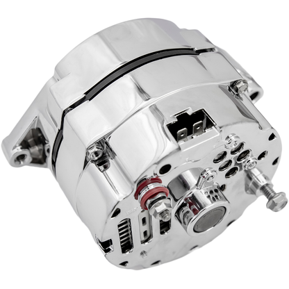 March Ultra Series 10SI Alternator  100 Amp  12V  1 Wire Install  Chrome Finish