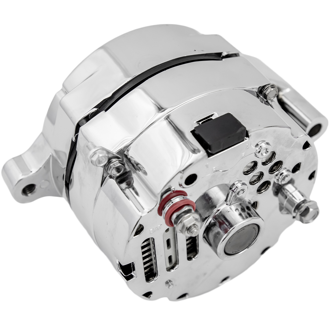 March Ultra Series Ford 1G Alternator  100 Amp  12V  1 Wire  Polished Finish
