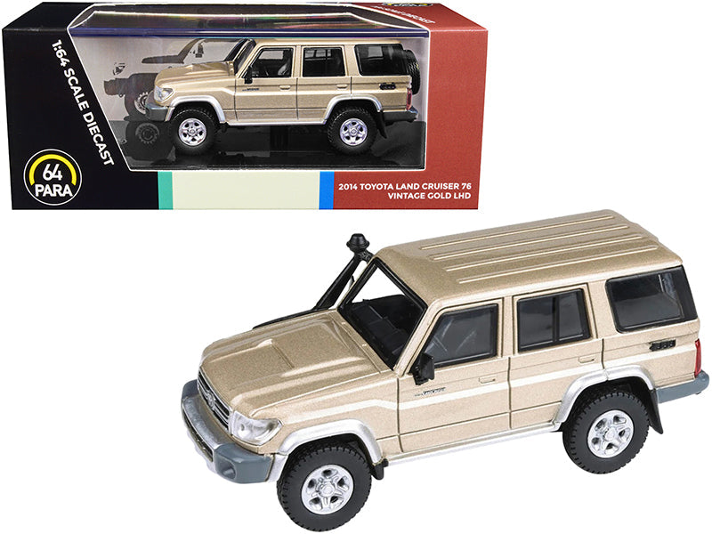 2014 Toyota Land Cruiser 76 Vintage Gold Metallic 1/64 Diecast Model Car by Paragon Models  free shipping USA
