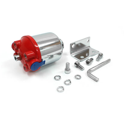 Speedmaster PCE132.1005 Chrome Fuel Filter With Replaceable Element - Mounting Bracket 3/8" NPT