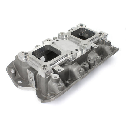 Speedmaster PCE147.1114 Fits Ford 302 351C Cleveland 3V 4V W/Tongues Open Intake Manifold W/Dual Carb Adapter